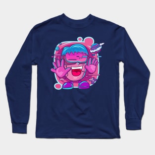 cute illustration of digital world Long Sleeve T-Shirt